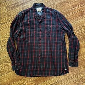 L.L. Bean Black and Red Plaid Men's Shirt